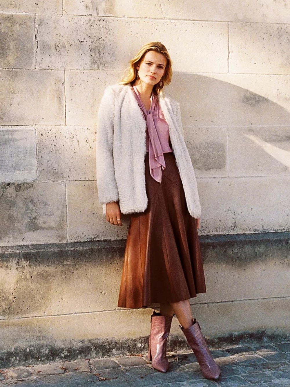 Anthropologie Maeve Mariska Faux Leather Midi Skirt